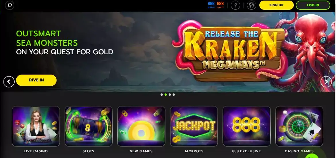 888 Casino website design