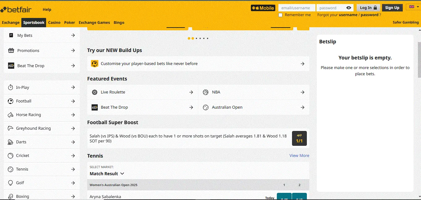 Betfair sportsbook