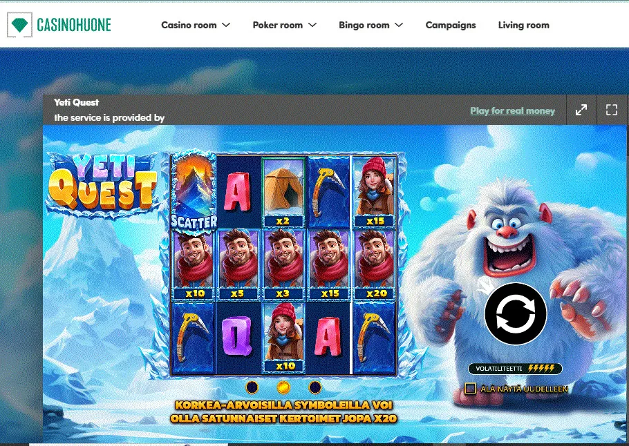 casinohuone yeti quest