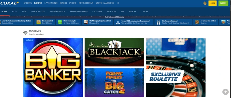Coral sports themed website
