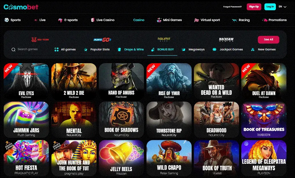 Cosmobet Bonus Buy section