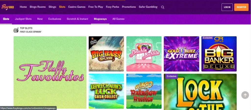 Top games at Foxy Bingo