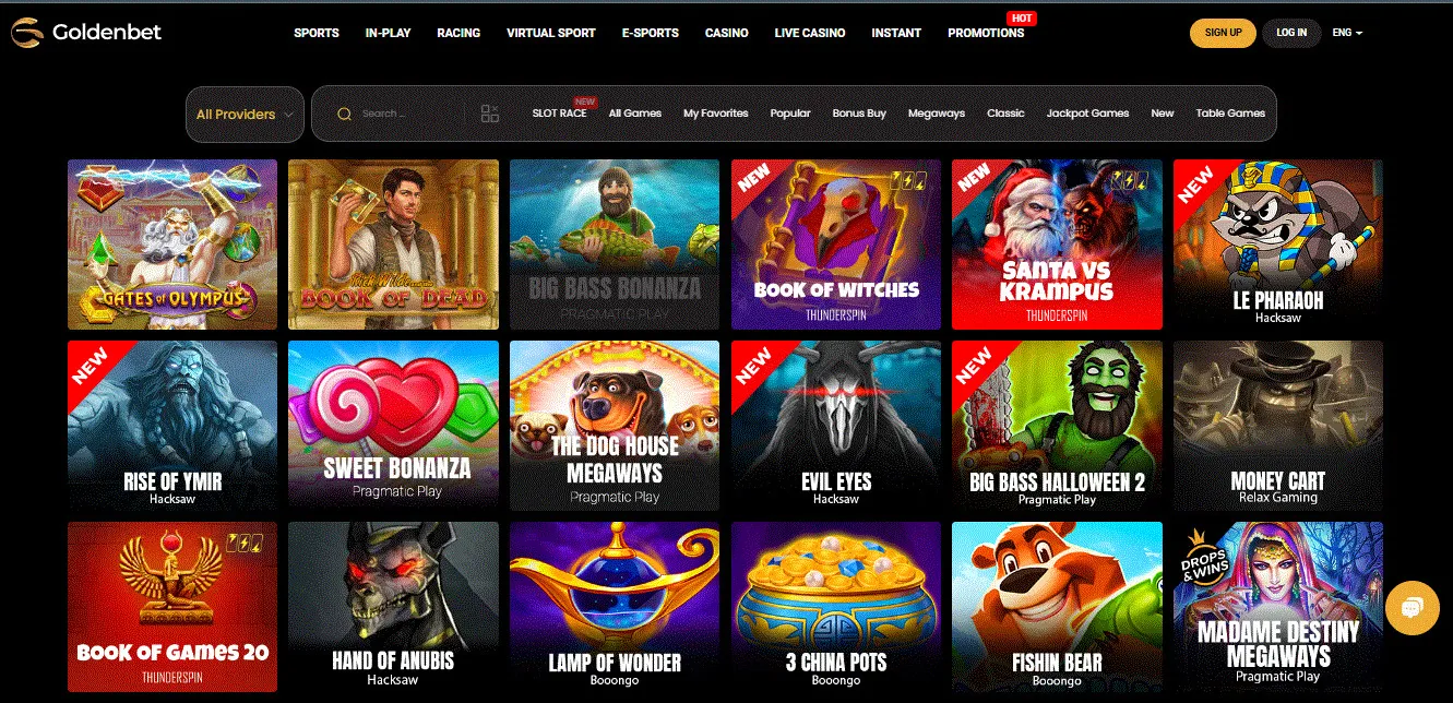 Goldenbet slot section