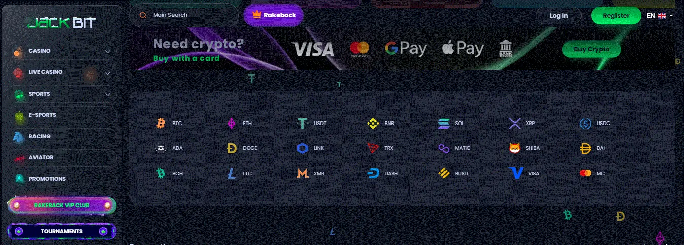 Jackbit Casino payment options