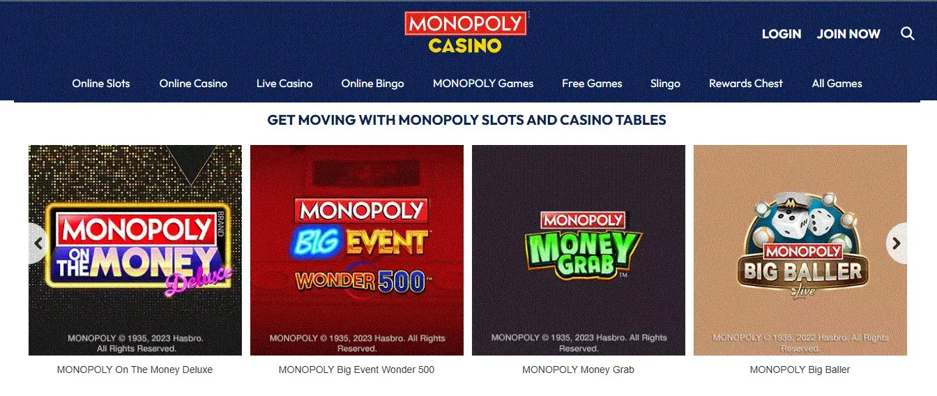 Monopoly Casino monopoly-themed games