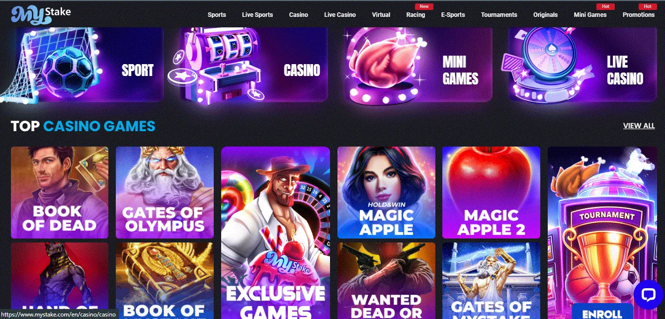 MyStake top casino games