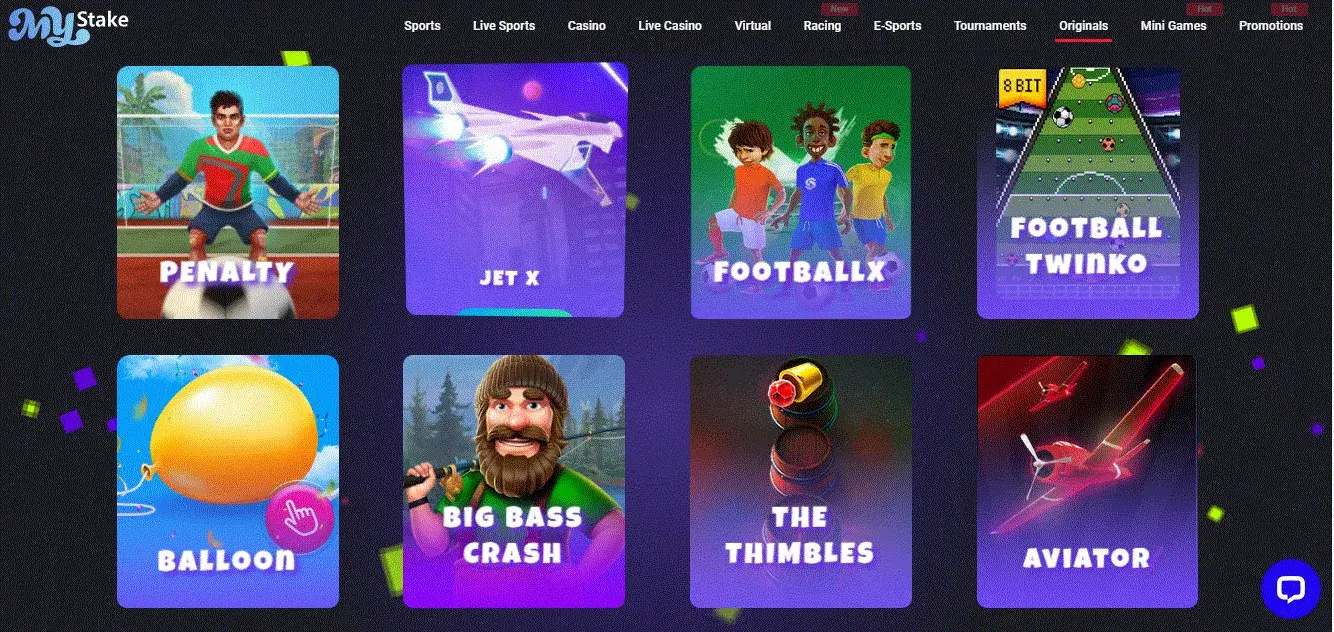 MyStake Casino's original games