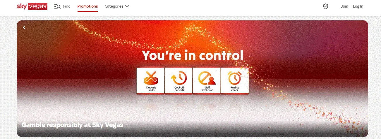 Sky Vegas safe gambling tools