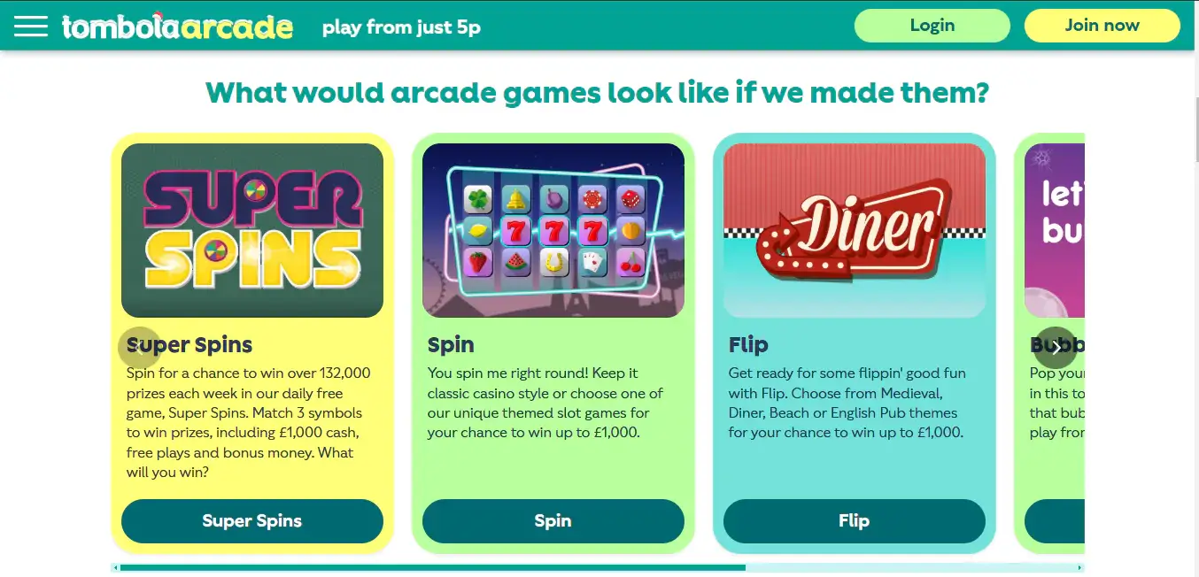 Tombola arcade games