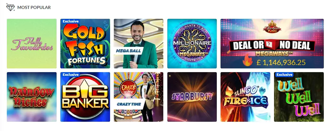 Coral Bingo popular games