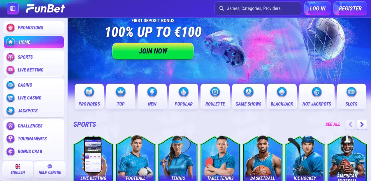 Funbet website theme