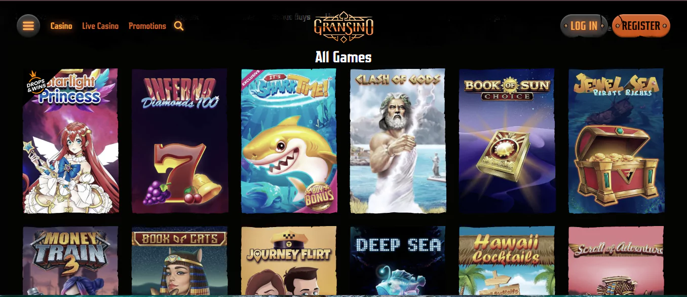 Gransino's game selection