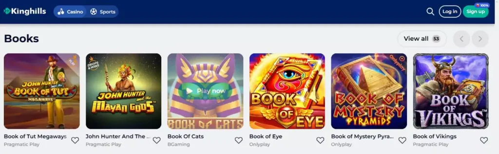 Kinghills Casino’s Books gaming section