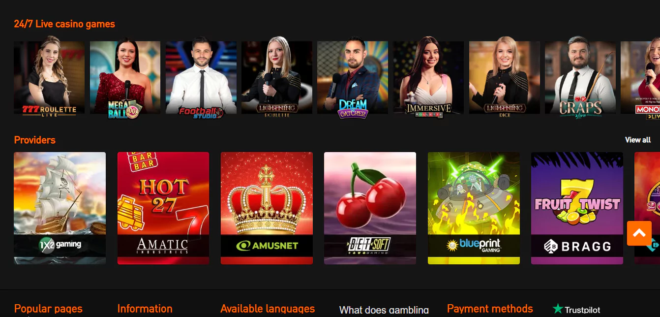 777 Casino live casino games
