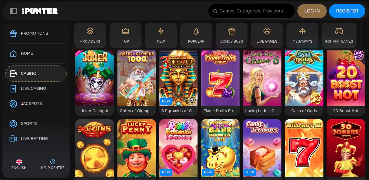 Mr Punter casino games
