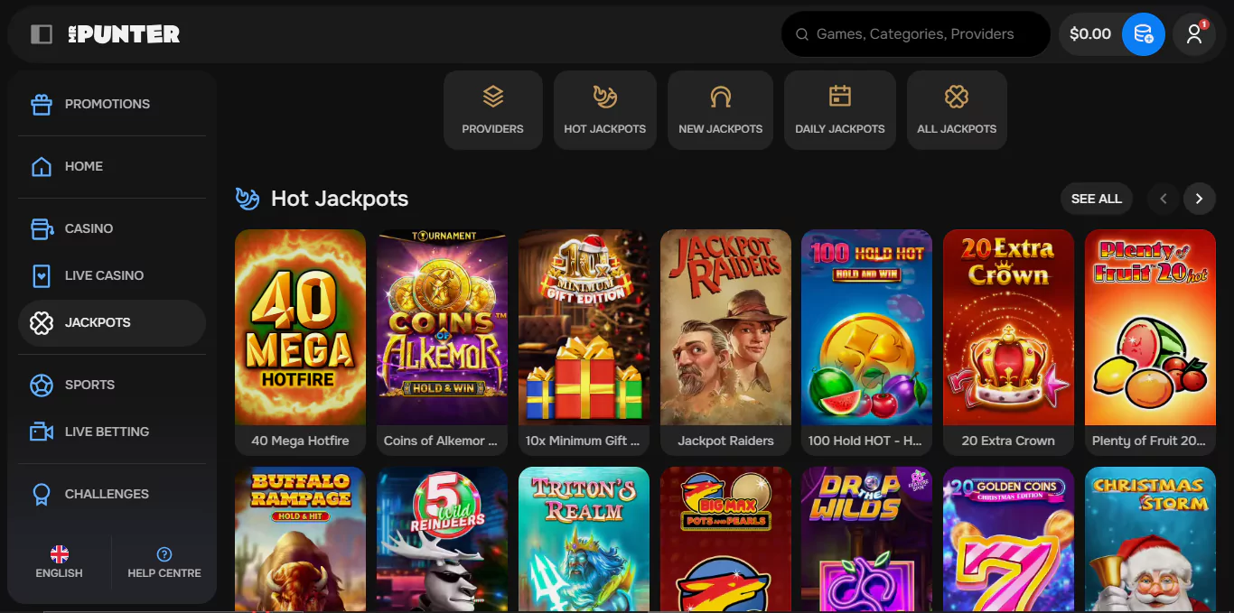 MrPunter Hot Jackpot games