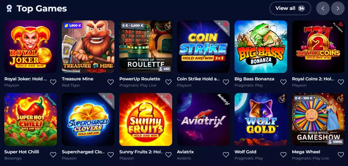 Nine Casino top games