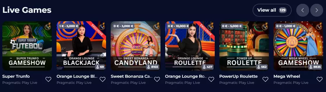 Live games at Nine Win Casino