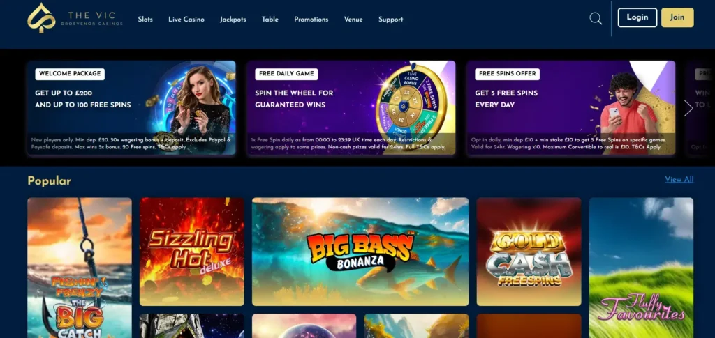 The Vic Casino's elegant theme