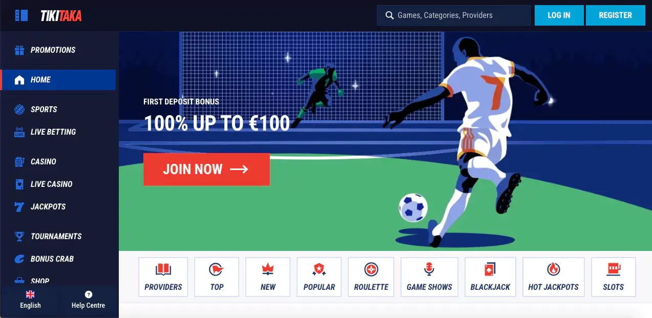 Tikitaka’s homepage design