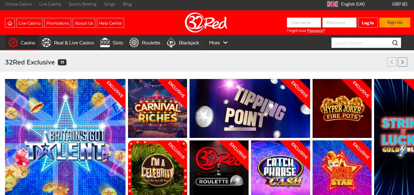 32red exclusive games