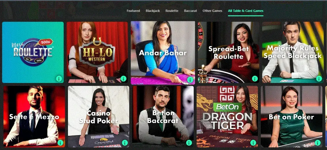 Bet365 Casino table games