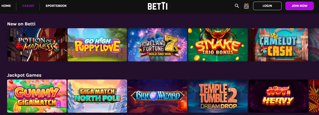 Betti Casino's new rerleases