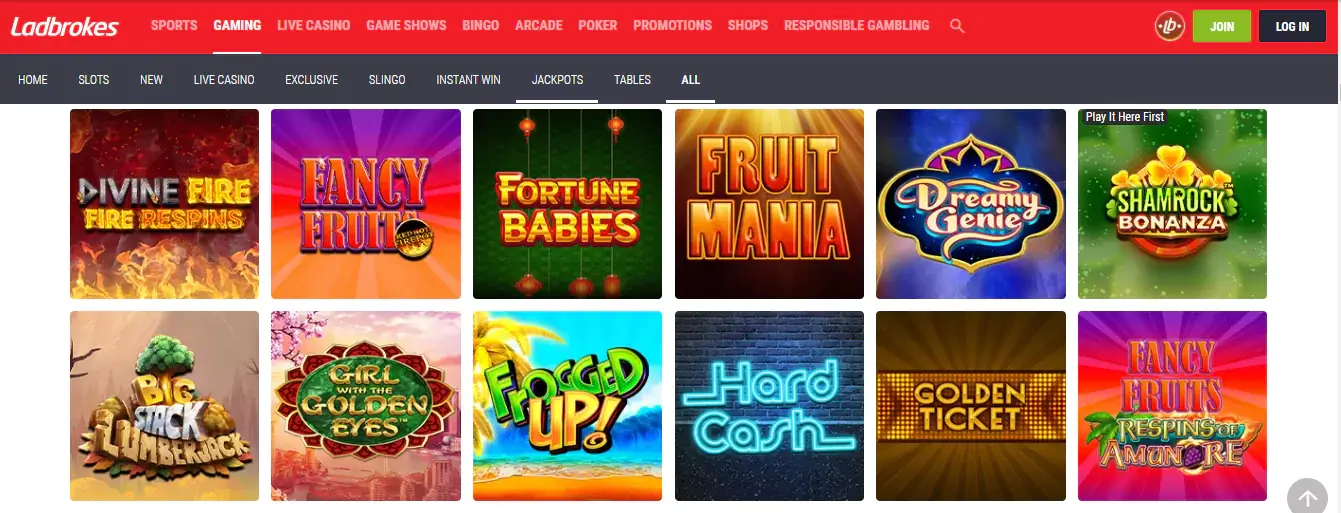 Ladbrokes' top casino games
