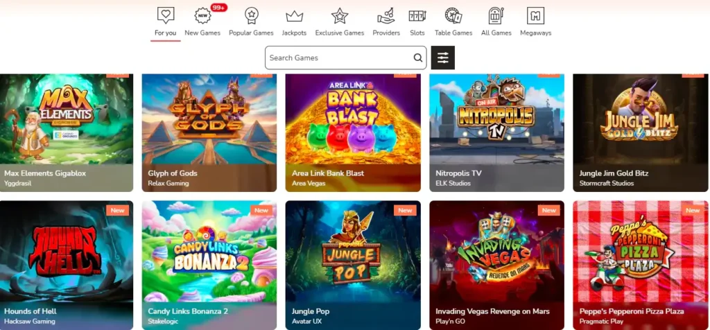 Maria Casino's games
